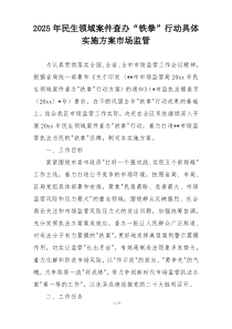 2025年民生领域案件查办“铁拳”行动具体实施方案市场监管