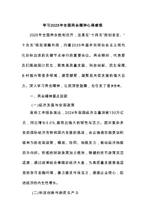 学习2025年全国两会精神心得感悟