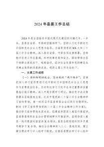 2024年县委工作总结