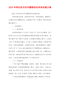 2025年深化机关作风整顿活动具体实施方案