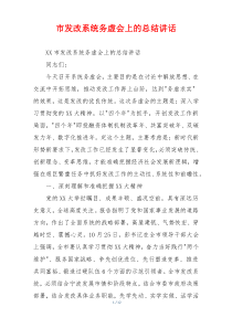 市发改系统务虚会上的总结讲话