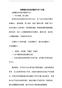 巡察整改存在的问题和不足十五篇