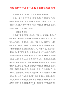 市局党组关于开展主题教育的具体实施方案