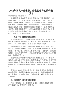 2025年两优一先表彰大会上的优秀党员代表发言