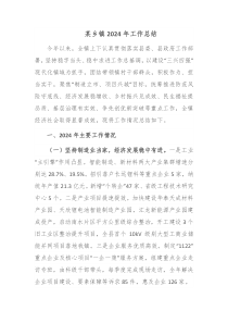 某乡镇2024年工作总结