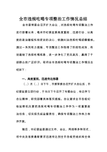 全市违规吃喝专项整治工作情况总结