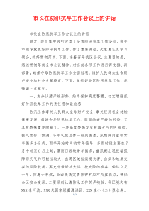 市长在防汛抗旱工作会议上的讲话
