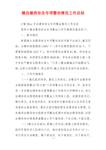 镇自建房安全专项整治情况工作总结