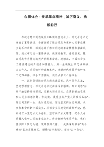 心得体会传承革命精神踔厉奋发勇毅前行