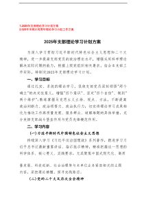 2025年支部理论学习计划方案+2025年市统计局青年理论学习小组工作方案