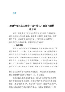 2025年民主生活会“四个带头”查摆问题整改方案发言提纲5篇