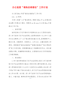 办公室度“谁执法谁普法”工作计划