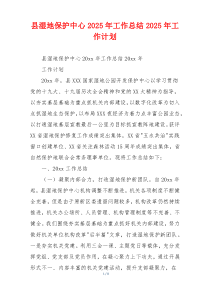 县湿地保护中心2025年工作总结2025年工作计划