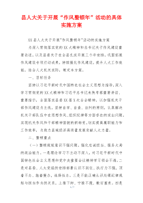 县人大关于开展“作风整顿年”活动的具体实施方案