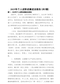 2025年个人述职述廉述法报告精选（参考范文9篇）
