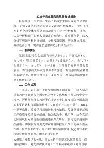 2025年党支部党员思想分析报告范文精选版【8篇】