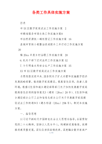 各类工作具体实施方案