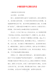 乡镇党委书记离任讲话
