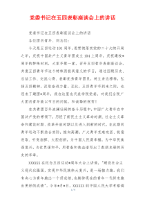党委书记在五四表彰座谈会上的讲话