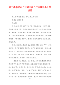 党工委书记在“三抓三促”行动推进会上的讲话