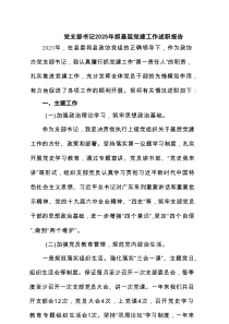 党支部书记2025年抓基层党建工作述职报告（精选8篇参考）