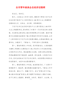 全市青年座谈会总结讲话提纲