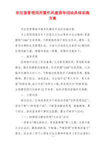 市应急管理局开展作风建设年活动具体实施方案