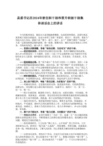 县委书记在2024年新任职干部和晋升职级干部集体谈话会上的讲话