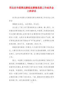 同志在市委第巡察组巡察镇党委工作动员会上的讲话