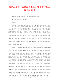 局长在全市文旅系统安全生产暨重点工作会议上的讲话