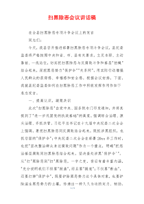 扫黑除恶会议讲话稿
