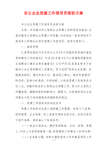 非公企业党建工作指导员派驻方案