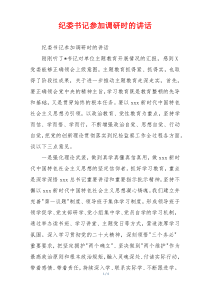纪委书记参加调研时的讲话