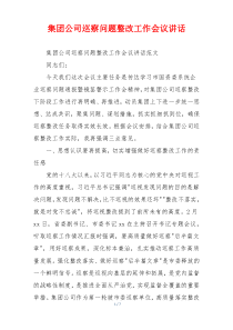 集团公司巡察问题整改工作会议讲话