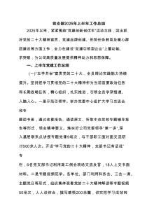 党支部2025年上半年工作总结精选专题资料（6篇）