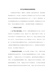 关于全市粮食安全调研报告
