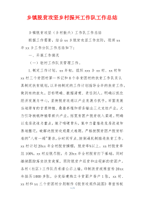 乡镇脱贫攻坚乡村振兴工作队工作总结