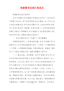 党建督导总结汇报县区