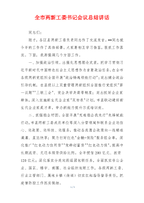 全市两新工委书记会议总结讲话
