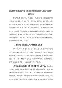 关于推动党建企业文化深度融合打造党建引领非公企业强磁场调研报告