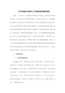 关于某县乡村振兴人才建设情况调研报告