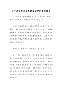 养老服务体系建设情况的调研报告