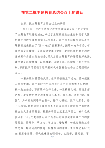 在第二批主题教育总结会议上的讲话