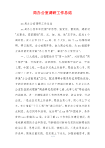 局办公室调研工作总结