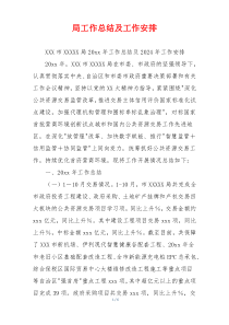 局工作总结及工作安排