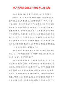 市人大常委会度工作总结和工作谋划