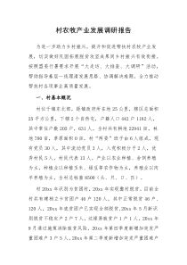 村农牧产业发展调研报告
