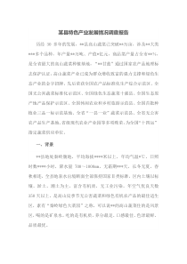 某县特色产业发展情况调查报告