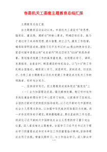 市委机关工委度主题教育总结汇报