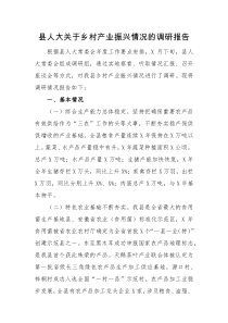 调研报告县人大关于乡村产业振兴情况的调研报告
